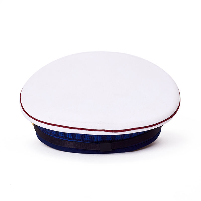 Customized White Blue Scottish Hat Cotton Sea Captain Cap skipper Hat Tactical Sailor Hat Unisex Uniform Wear Peaked Cap