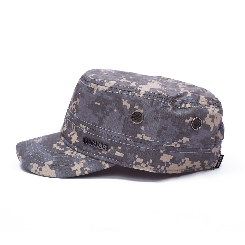 100% Cotton New Vintage Embroidered Unisex Flat Top Outdoor Hiking Camping Cadet Cap Hat