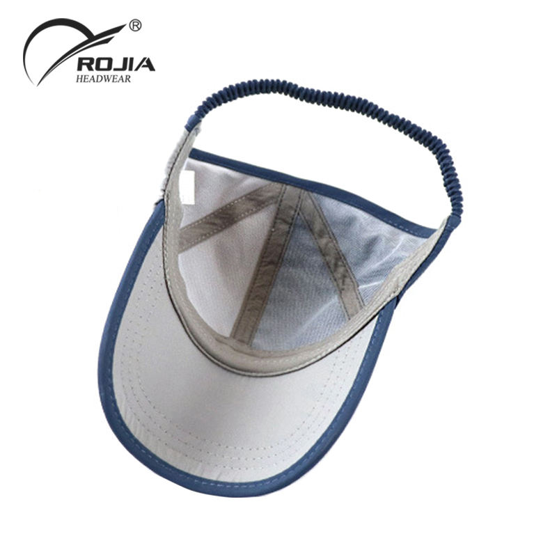 Wholesale Custom High Quality Washed Messy Bun Backless Visor Tennis Hat Half Empty Top Ponytail Cap for Women