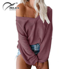 Cheap Custom Chunky Womens Loose Jacquard Oversized Knit Sweater
