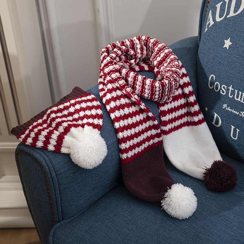 2022 Wholesale Autumn Winter Men Women Knitted Beanie Hats And Scarf Sets Winter Beanie Hat with POM POM