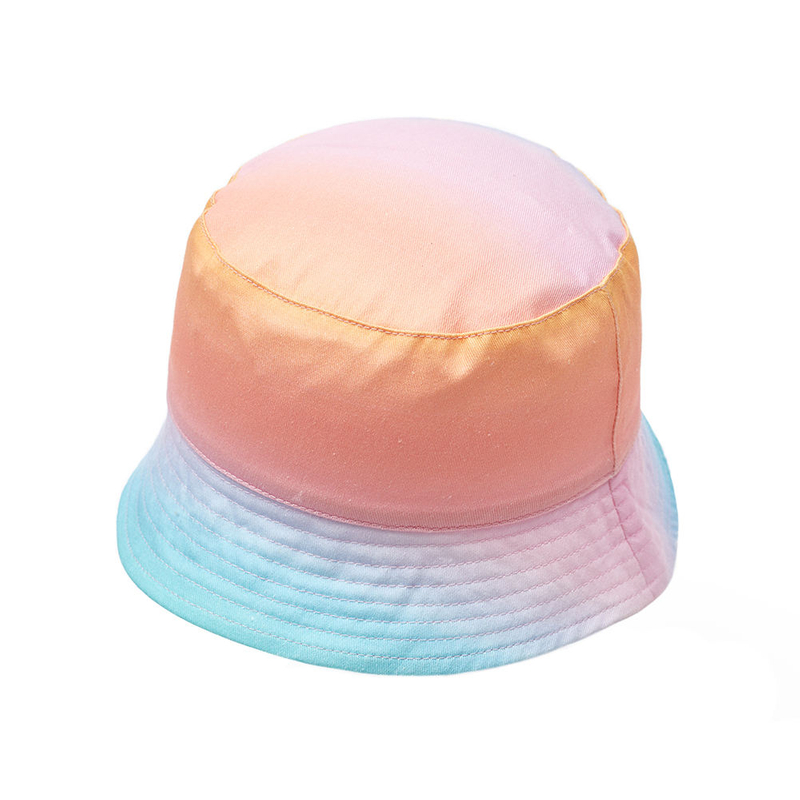 Wholesale Gradient Color Ramp Bucket Cap for Women man Custom Logo 3D Embroidery Summer Sun Cap Casual Fashion Beach Wear