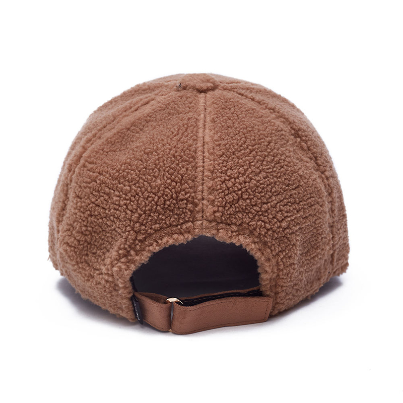 Winter Faux Lamb Wool Fur Baseball Cap Warm Sporty Hats Custom Embroidery