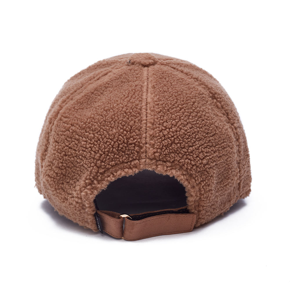 Winter Faux Lamb Wool Fur Baseball Cap Warm Sporty Hats Custom Embroidery