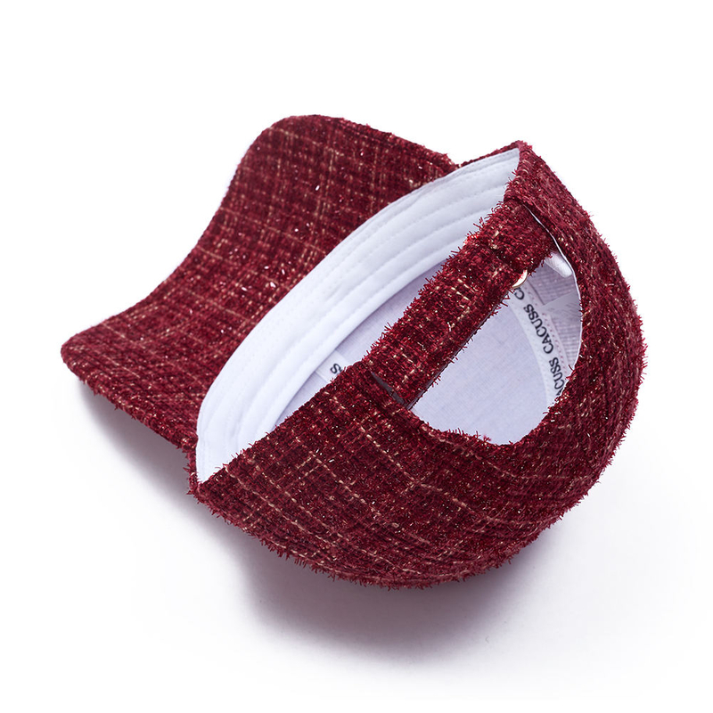 Fashion British Style Gold Line Gorras Small Square Peaked Check Pattern Plaids Tweed Baseball Cap Custom Logo Baseball Hat