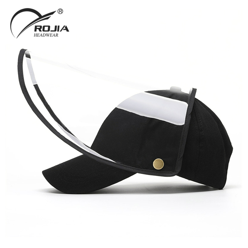 Disposable Baby Full Face Tpu Plastic Transparent Protective Face Shield Baseball Cap Hat with Protective Shield