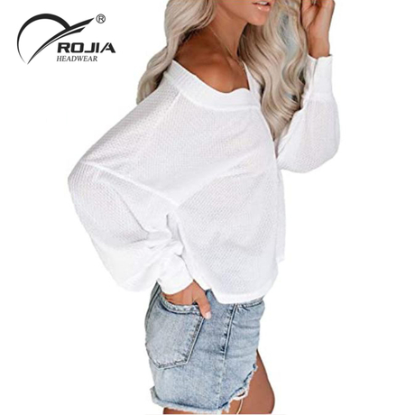 Custom Logo Wool Spring Winter White Womens Girls Cable Jaquard Hand Knit Crop Sweater