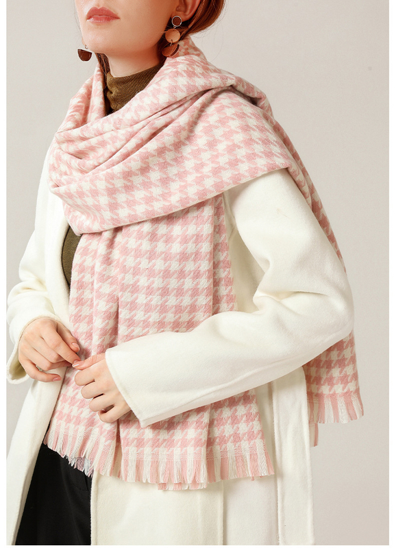 Fashion Stylish Neck Warm Winter Branded Print Cashmere Knitted Shawl Scarfs for Women Warm