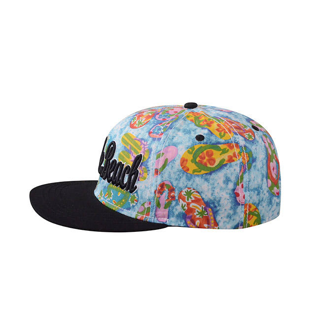 3D Embroidered 5-Panel Hat Flat Bill Printing Cap with Common Fabric Feature
