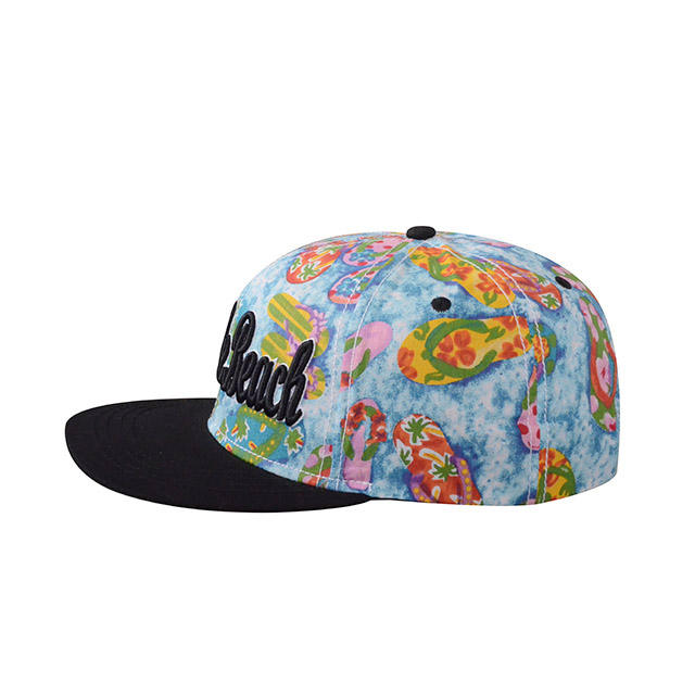 3D Embroidered 5-Panel Hat Flat Bill Printing Cap with Common Fabric Feature