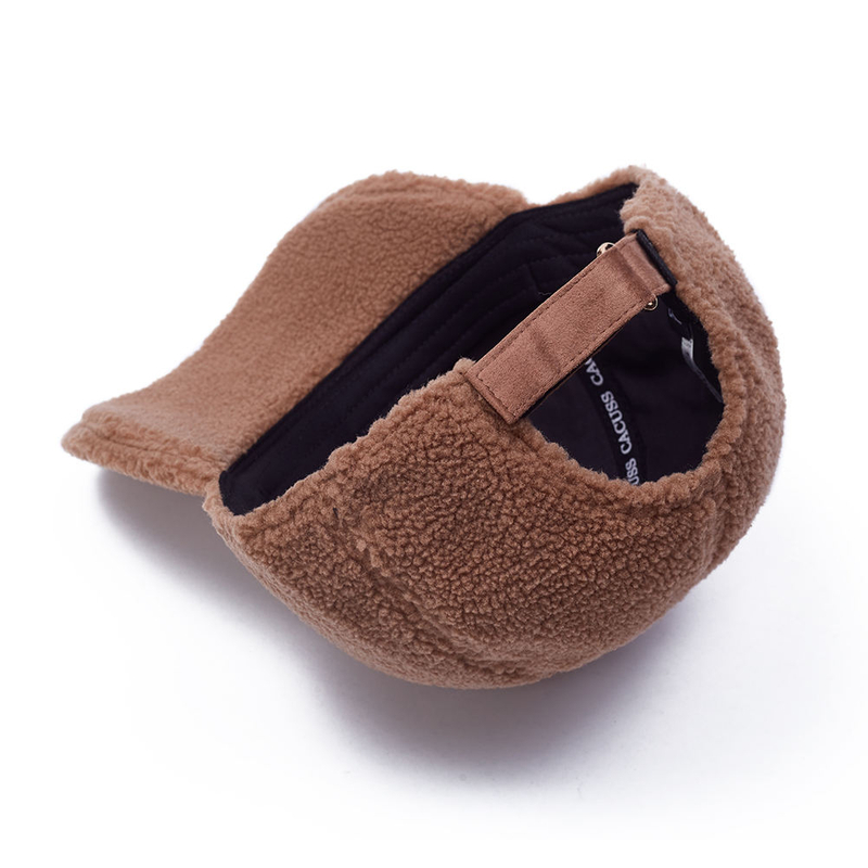 Winter Faux Lamb Wool Fur Baseball Cap Warm Sporty Hats Custom Embroidery