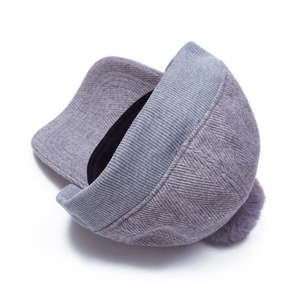 Autumn New 3D Letter Embroidery Baseball Cap Outdoor Windproof Casual Cap with Pom Dobby and Argyle Pattern Oxford Fabric