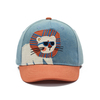 Custom Kids 5 Panels Fashion Cartoon Lion Curved Brim Plush Structured Baseball Cap
