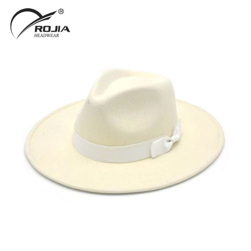 Wide Brim Wool Felt Jazz Fedora Hats for Men Women British