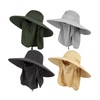 Outdoor Surfing Hiking Camp Beach Sun Cap Fisherman Fishing Hat With Face Cover Neck Flap Women Men Wide Brim Bucket Hat
