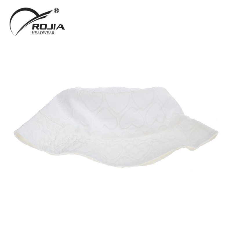 Cute Custom Embroidery Logo 100% Cotton Woven Spring Child Kids Ladies Foldable Bucket Hat