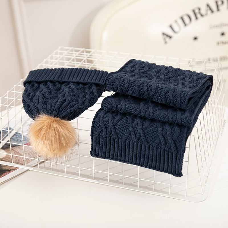 Wholesale Manufactures Comfortable Kids Knitted Hat Beanies Scarf And Beanie Winter For Girls Child Pom Wool Cap