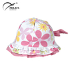 100% Cotton Boys Fisherman Bucket Sun Hat Lovely Baby Hat with Embossed and Puff Printing Bows Pattern
