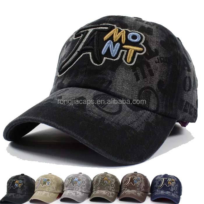 3D Puff Embroidery Special Washed Unique Baseball Cap