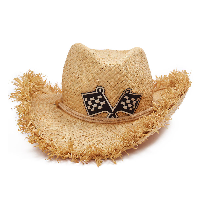 Unisex Wide Brim Summer Straw Hat Custom Bottom Print Natural Lifeguard Style. for Men's Travel Fishing Sports Casual Ski