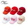 5-Panel Letter Terry Towel 3D Embroidery Unisex Baseball Cap Hat Outdoor Face Small Curved Eaves Back Design Hook-and-Loop Strap