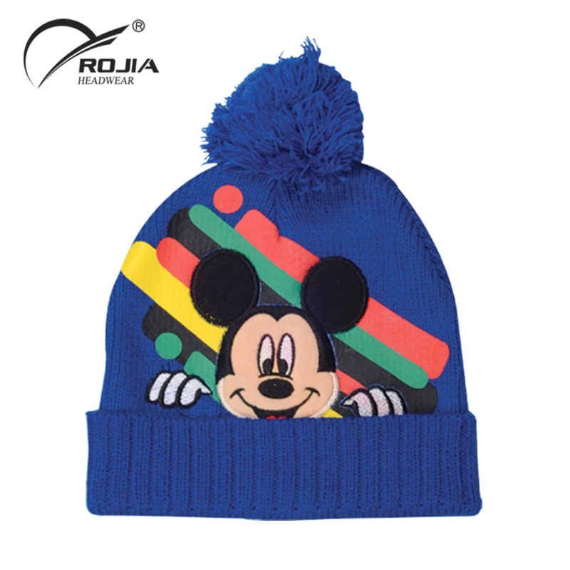 Cheap Price Colorful Handmade Winter Warm Chunky Baby Toddler Knitted Wool Hat Cap Pompom Beanie