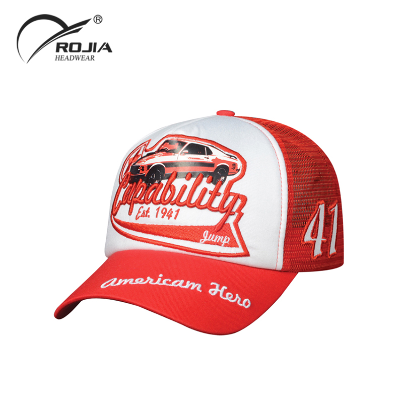 Adjustable 6 Panel Hat Flat/curved Brim Custom Blank Printing Logo Mesh Trucker Hat/cap