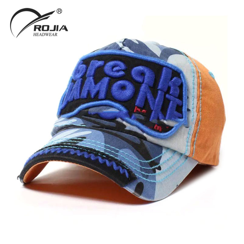 High Quality 3D Embroidery Patch Dark Custom 6 Panel Long Baseball Cap