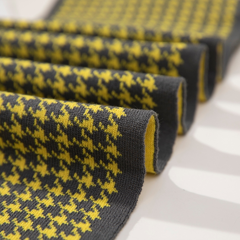 High Quality Goods Houndstooth Weave Excellent Texture Cashmere Winter Knitted Wool Scarf Shawl Custom