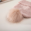 Pink Ventilation Scarf And Hat Sets with POM POM Kids Women Customized Cotton Knitted Warm Winter Hat And Scarf Set Women