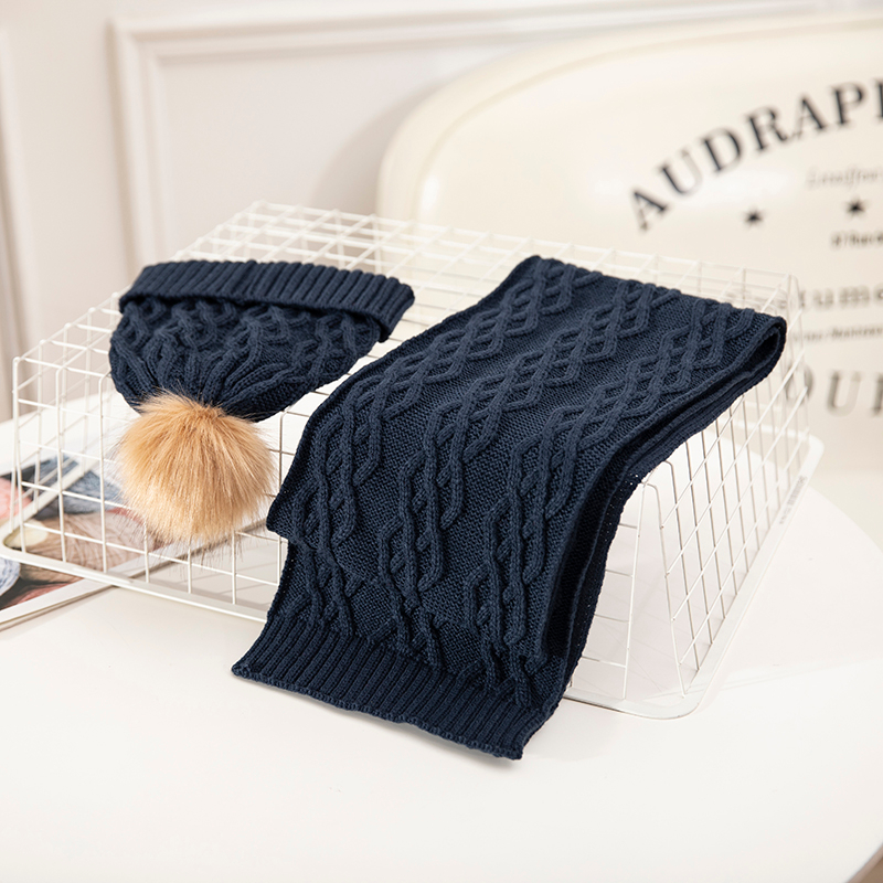 Wholesale Manufactures Comfortable Kids Knitted Hat Beanies Scarf And Beanie Winter For Girls Child Pom Wool Cap