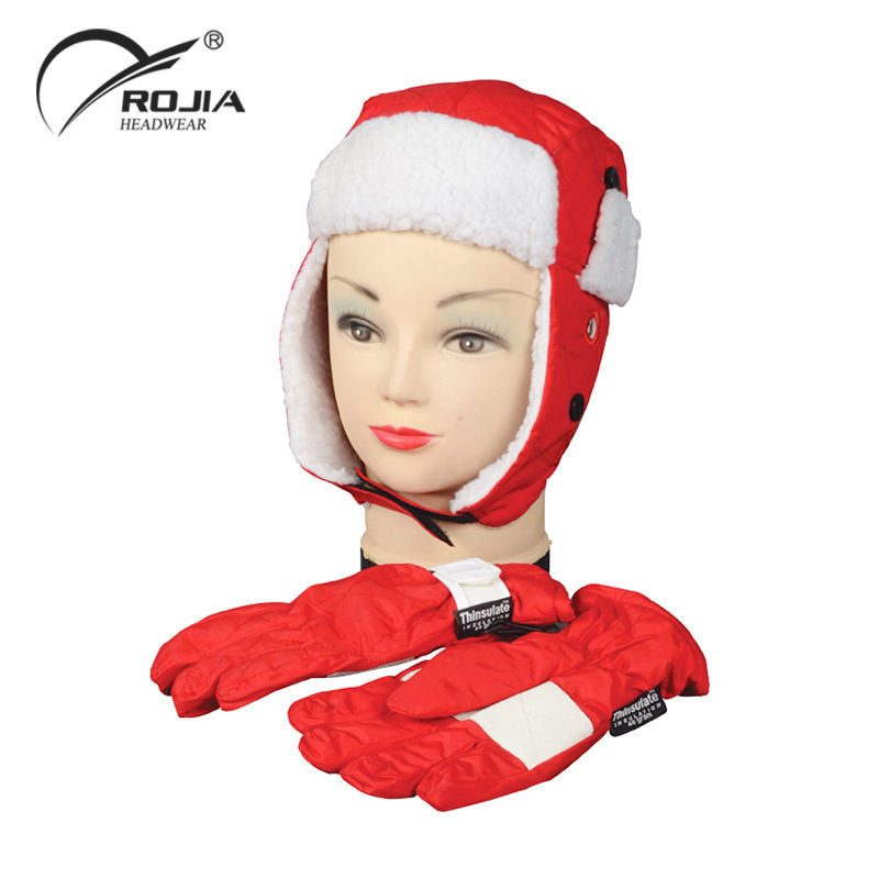 Eskimo Sequined Fabric Winter Hat With Synthetic Fur