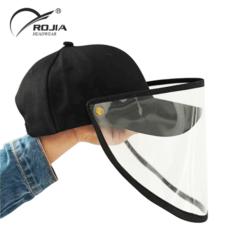Disposable Baby Full Face Tpu Plastic Transparent Protective Face Shield Baseball Cap Hat with Protective Shield