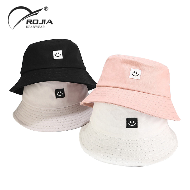 Custom Bulk Printed Unisex Plain White And Pink Bucket Summer Hats for Woman