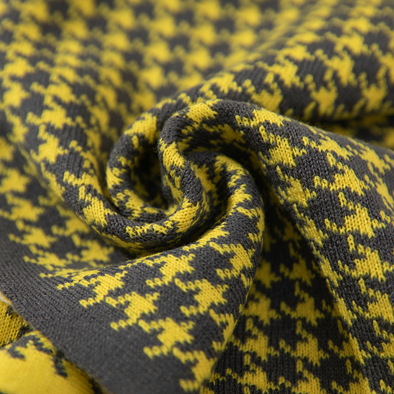 High Quality Goods Houndstooth Weave Excellent Texture Cashmere Winter Knitted Wool Scarf Shawl Custom