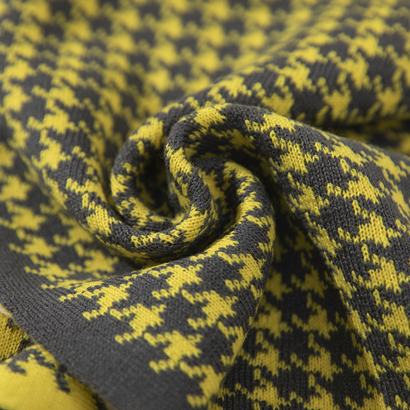High Quality Goods Houndstooth Weave Excellent Texture Cashmere Winter Knitted Wool Scarf Shawl Custom