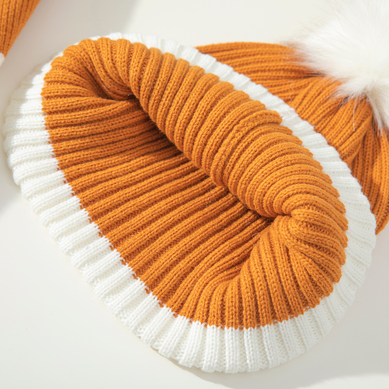 Designer Team Ventilation Faux Fur Wool Fuzzy Cashmere Knitted Custom Winter Beanie Women Men Hat Caps And Scarf Set