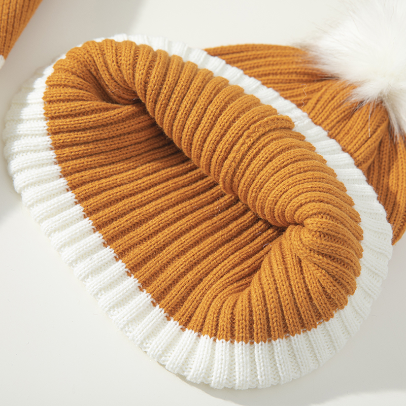 Designer Team Ventilation Faux Fur Wool Fuzzy Cashmere Knitted Custom Winter Beanie Women Men Hat Caps And Scarf Set