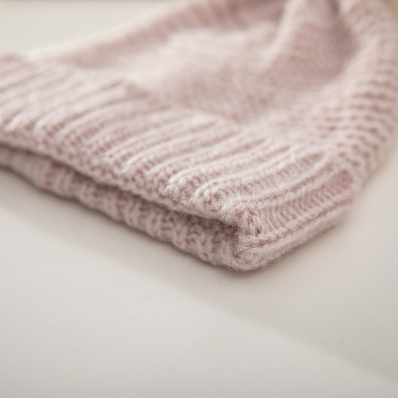 Pink Ventilation Scarf And Hat Sets with POM POM Kids Women Customized Cotton Knitted Warm Winter Hat And Scarf Set Women