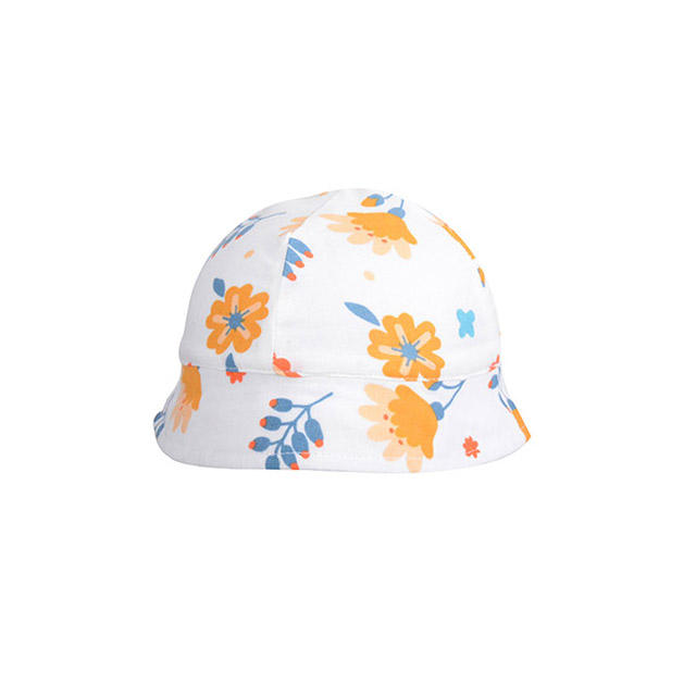 100% Cotton Boys Fisherman Bucket Sun Hat Lovely Baby Hat with Embossed and Puff Printing Bows Pattern