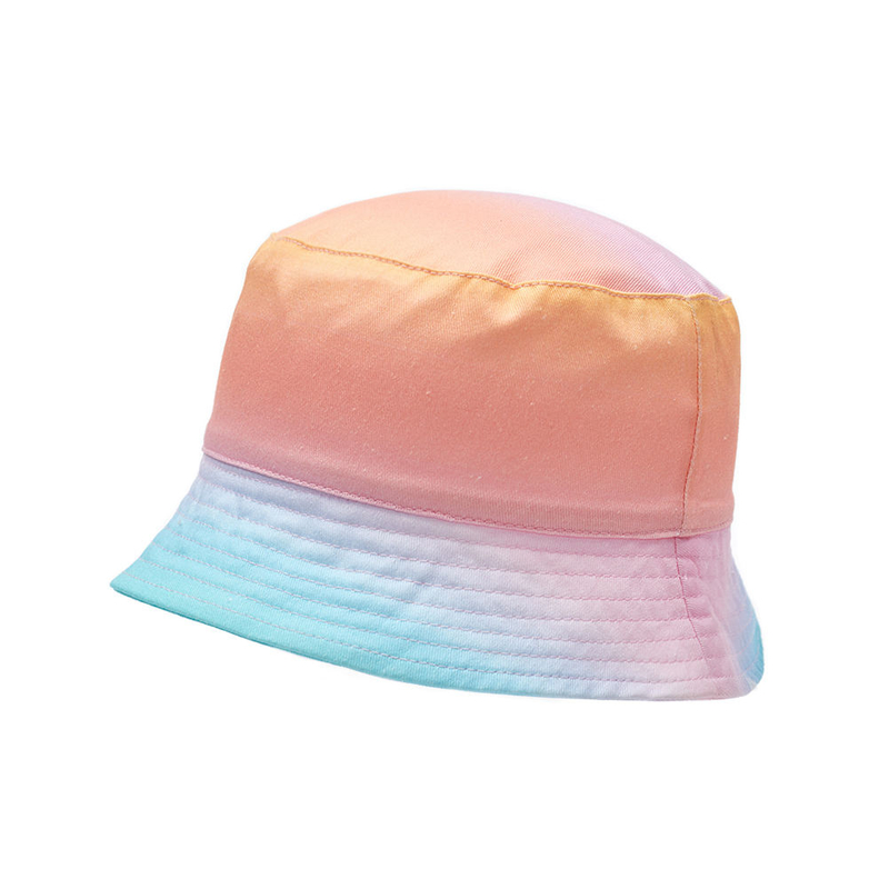 Wholesale Gradient Color Ramp Bucket Cap for Women man Custom Logo 3D Embroidery Summer Sun Cap Casual Fashion Beach Wear