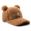 Fashion Winter Sherpa Fur Hat for Girl Custom Cute Baseball Bear Fur Cap Wool Felts Hats