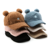Fashion Winter Sherpa Fur Hat for Girl Custom Cute Baseball Bear Fur Cap Wool Felts Hats