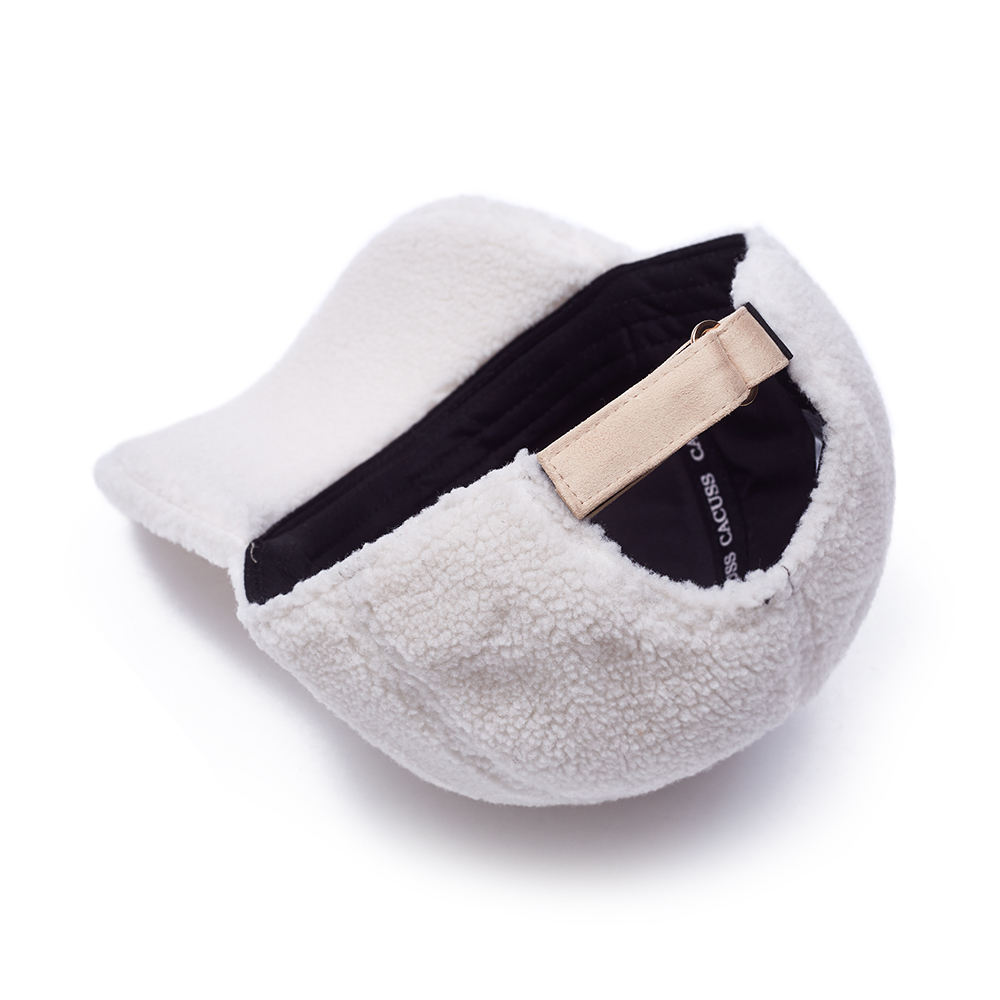 Cotton 5 Panel Hat Baseball Cap Customized Logo Design Winter Warm Fluffy Dad Hats Faux Teddy Fur Baseball Cap for Women