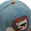 Custom Kids 5 Panels Fashion Cartoon Lion Curved Brim Plush Structured Baseball Cap