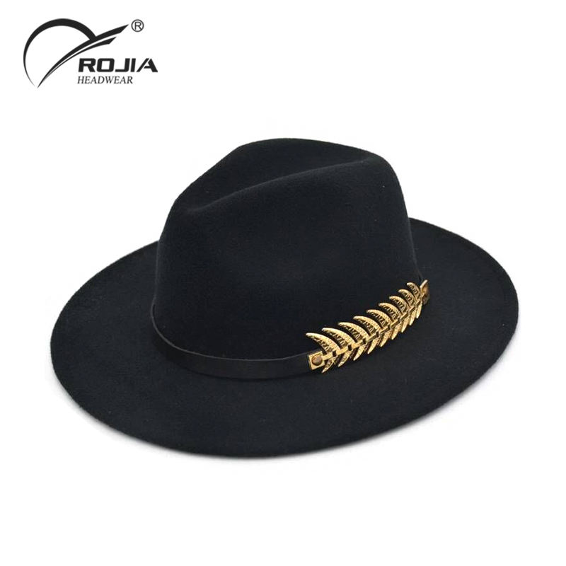 Wide Brim Wool Felt Jazz Fedora Hats for Men Women British