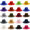 Wide Brim Wool Felt Jazz Fedora Hats for Men Women British