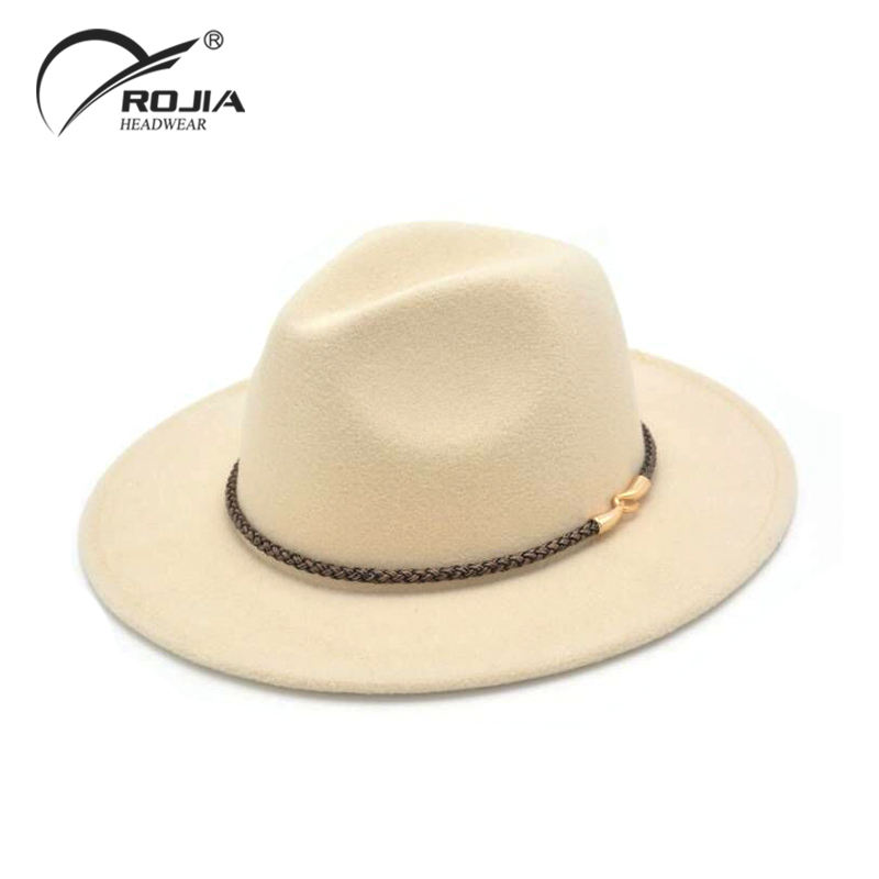 Wide Brim Wool Felt Jazz Fedora Hats for Men Women British