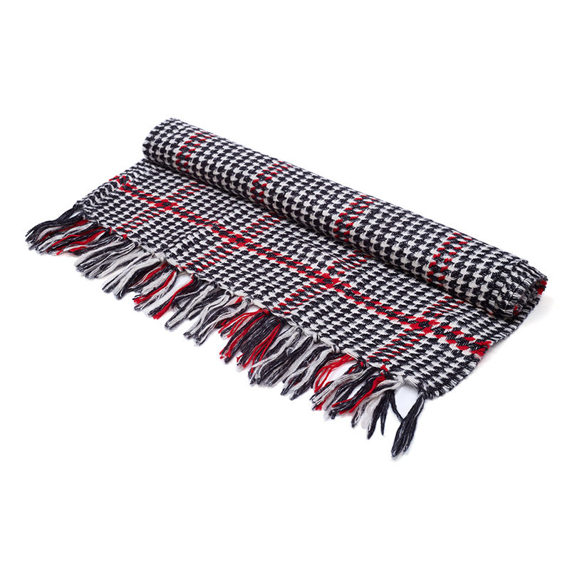 New Designer Warm Soft Pashmina Neck Scarves Shawl Blanket Ladies Plaid Tassel Cashmere Winter Scarf for Women