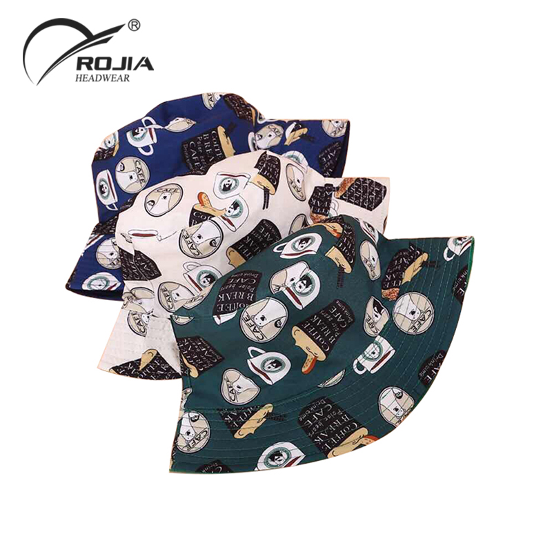 Bulk Custom Logo Summer Children Cotton Animal Print Adjustable Color Bucket Hats for Babies